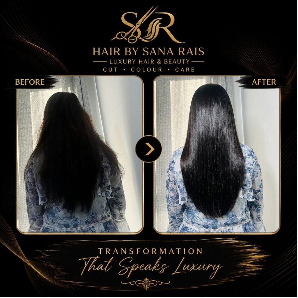 Hair Botox treatment carried out by Hair by Sana Raid at East London